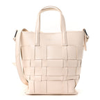 Smooth Calfskin Odita Mini Modern Lattice Bucket Bag Off White