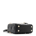 Lambskin Cannage Micro Lady Dior Black