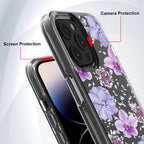 Pressed Dried Flower Design Phone Case For Iphone 14 Pro In Purple