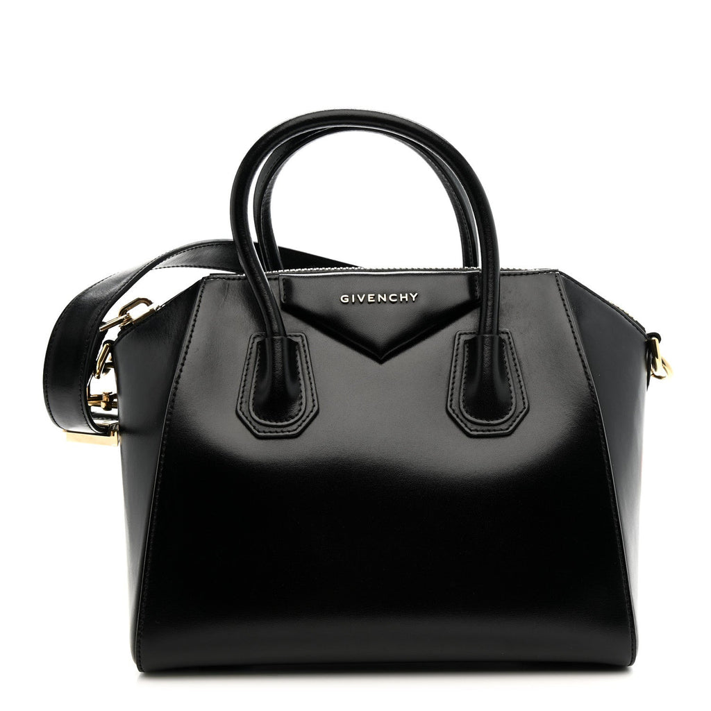 Shiny Lord Calfskin Small Antigona Black