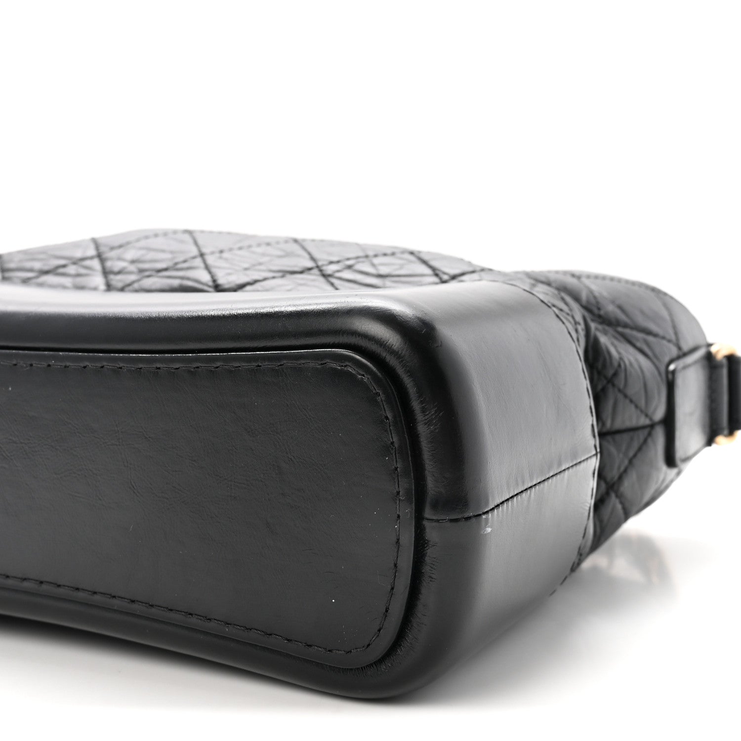 Aged Calfskin Quilted New Medium Gabrielle Hobo Black