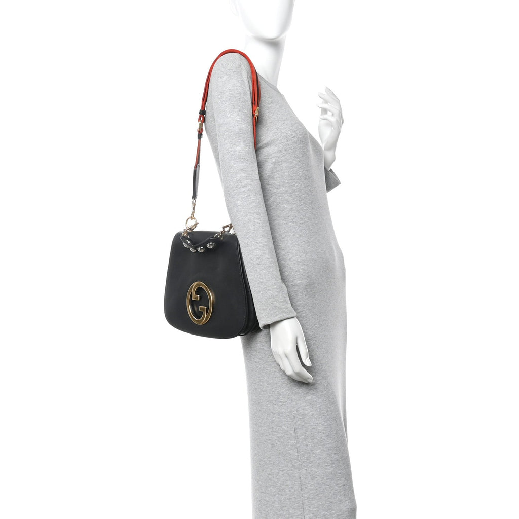 Roxy Calfskin Web Mini Blondie Shoulder Bag Blondie Black