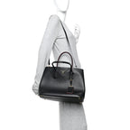 Saffiano Cuir Large Double Bag Black Fuoco