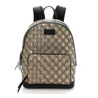 GG Supreme Monogram Bees Print Small Day Backpack Beige Oro Black