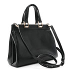 Grainy Calfskin Small Zumi Top Handle Bag Black