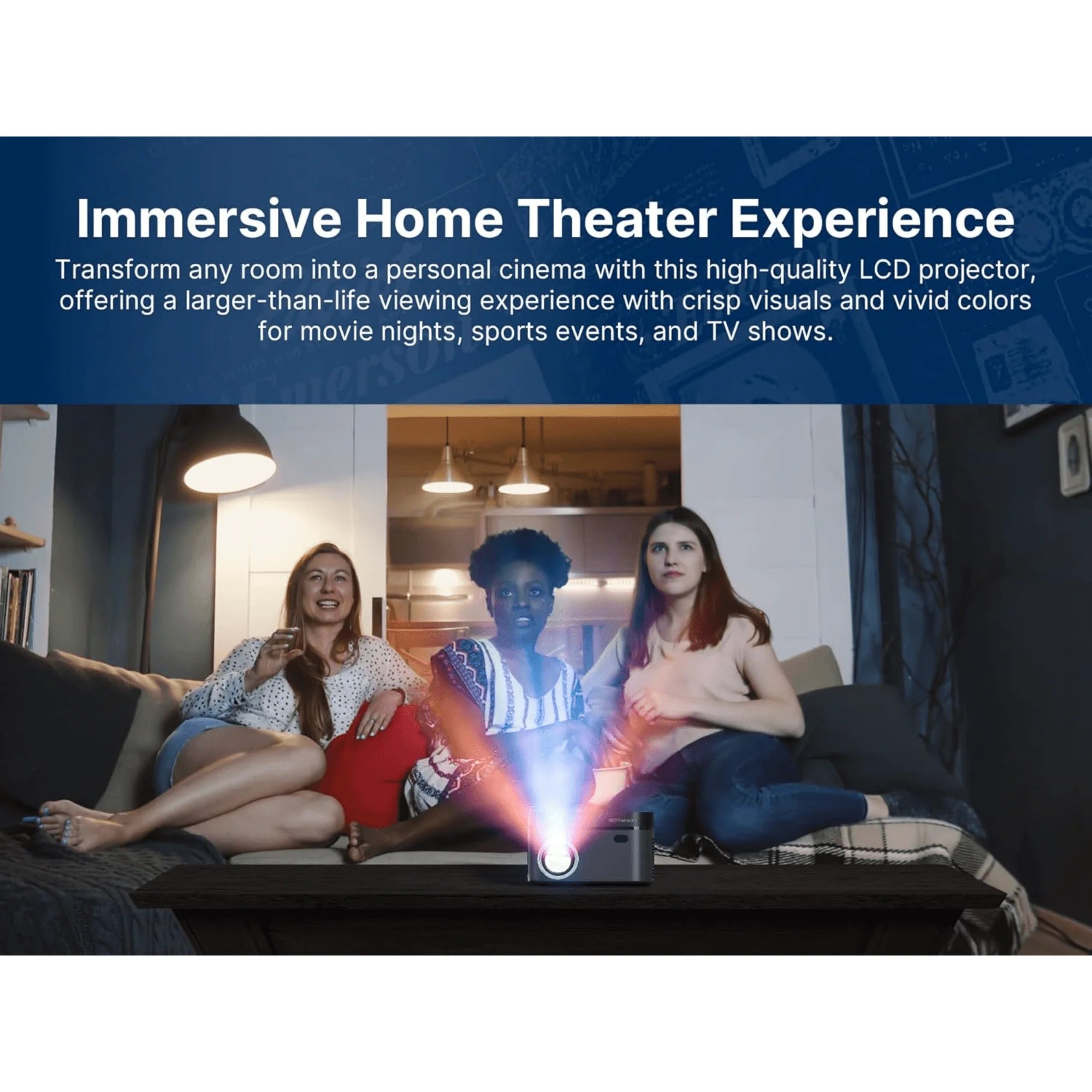 120" Home Theater LCD Projector with Built-In DVD Player