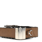 Shiny Glazed Fabric Vachetta FF 1974 Mini Baguette Trunk Mogano Panna Cuoio