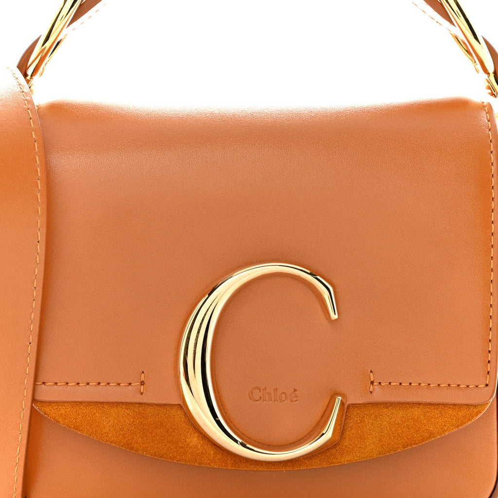 Calfskin Mini C Double Carry Autumnal Brown