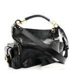 Shiny Calfskin Medium Double Carry Camera Bag Black