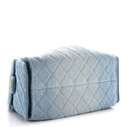 Washed Denim Quilted Small Chanel 25 Handbag Blue
