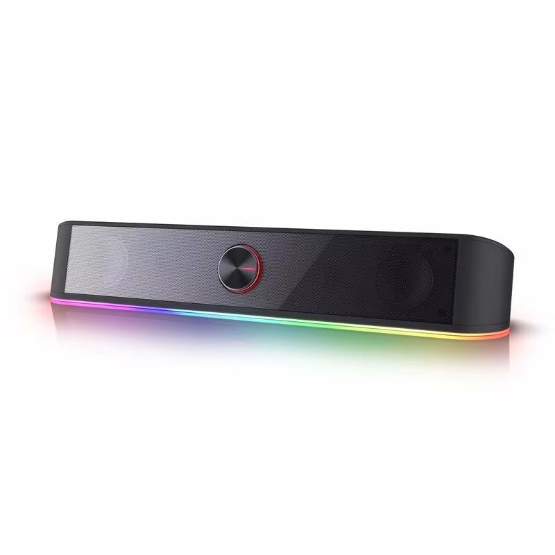 GS560 RGB USB Desktop Soundbar - 2.0 Channel Computer Speaker with Dynamic Audio-Light Sync Display