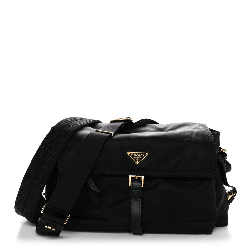 Re-Nylon Large Explore Messenger Bag Black