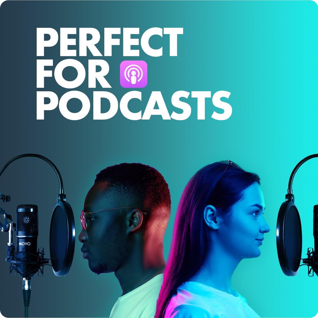 Movo 4 Pack Podcasting Bundle wth Arms