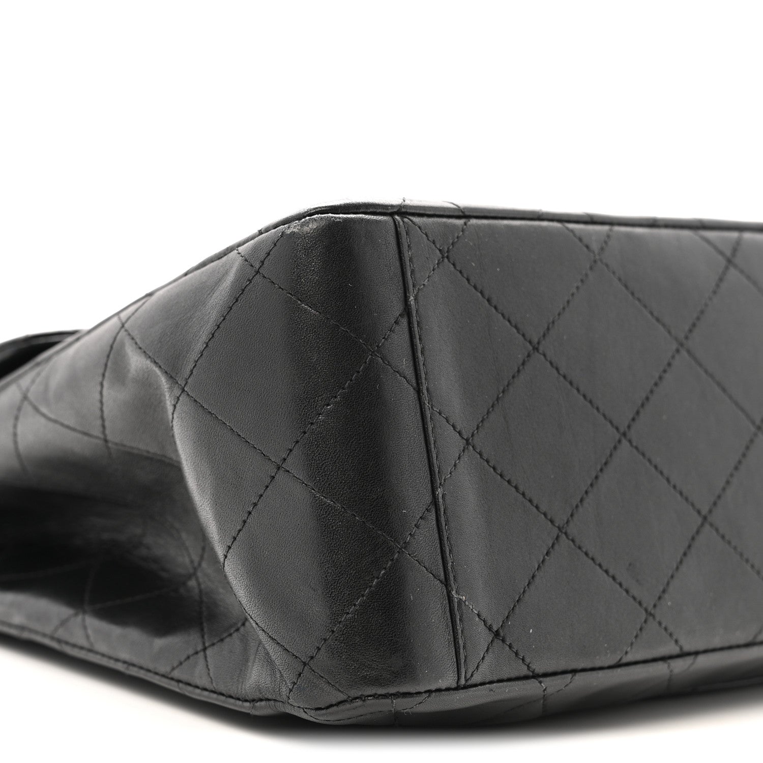 Lambskin Quilted XL Jumbo Single Flap Black