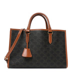 Triomphe Canvas Calfskin Mini Horizontal Cabas Tan