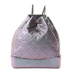 Iridescent Lambskin Calfskin Quilted Gabrielle Backpack Light Purple