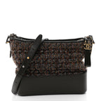 Tweed Calfskin Medium Gabrielle Hobo Brown