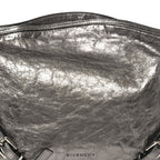 Metallic Calfskin Medium Voyou Bag Silver