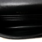 Grain De Poudre Matelasse Chevron Monogram Monochrome Envelope Chain Wallet Black