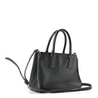 Saffiano Small Galleria Double Zip Tote Black