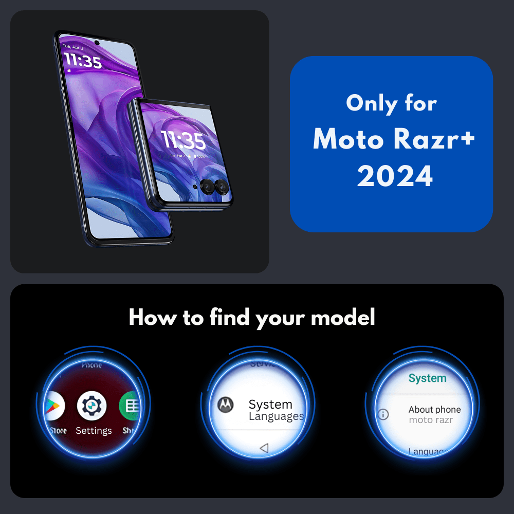 Entronix [Magnetic] Case Compatible with Moto Razr Plus 2024 - [Hard Back] Slim Clear
