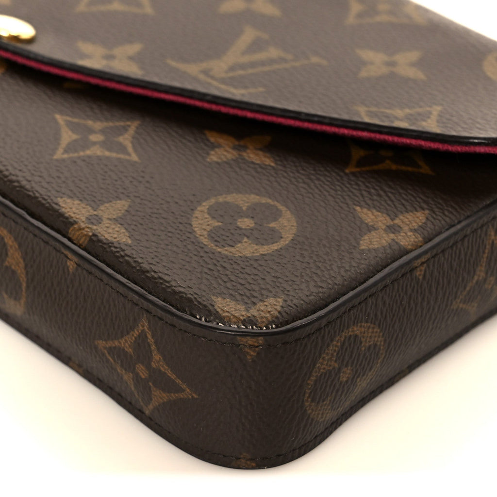Monogram Pochette Felicie Chain Wallet Fuchsia