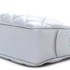 Lambskin Quilted Mini Camera Case  Grey