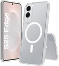 Entronix [Magnetic] Case Compatible with Galaxy S25 Edge - [Hard Back] Slim Clear