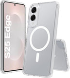 Entronix [Magnetic] Case Compatible with Galaxy S25 Edge - [Hard Back] Slim Clear