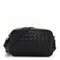 Calfskin Intrecciato Small Camera Bag Navy