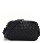 Calfskin Intrecciato Small Camera Bag Navy