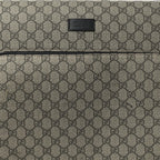 GG Supreme Monogram Four Wheel Suitcase Black