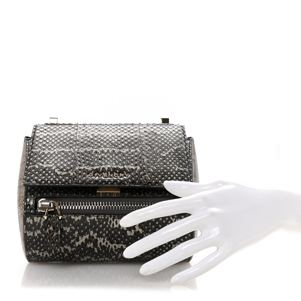 Elaphe Mini Pandora Box Crossbody Bag Beige