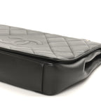 Lambskin Quilted Large Diamond CC Flap Black