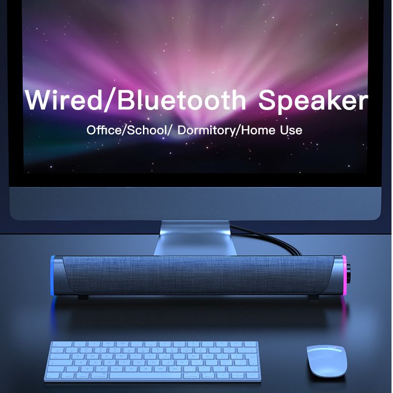 4D Computer Speaker Bar Stereo Sound Subwoofer  Speaker For Macbook Laptop Notebook PC Music Player Wired Loudspeaker