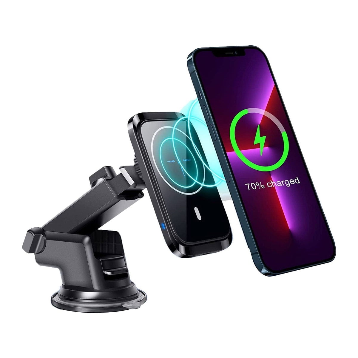 Entronix [Magnetic] Suction Cup Car Phone Holder - Fast Wireless Charging