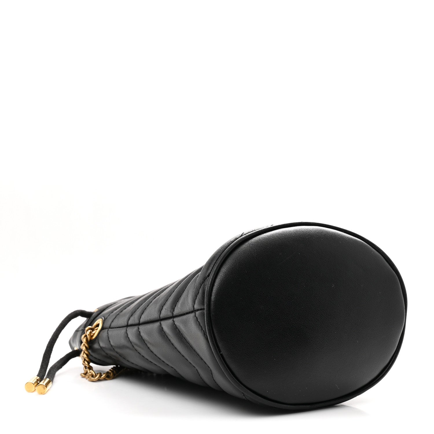 Calfskin Matelasse Mini GG Marmont 2.0 Bucket Bag Black