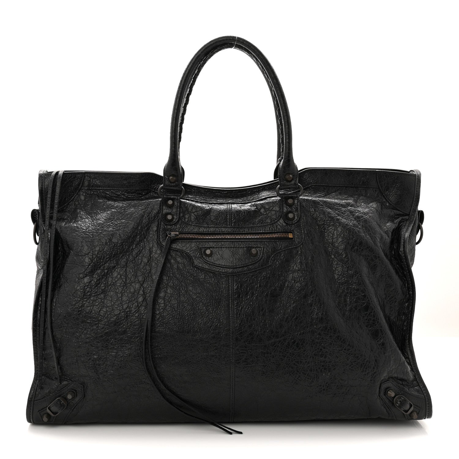 Arena Lambskin Brass Hardware Le City Travel Bag Black