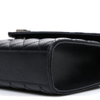 Grain De Poudre Textured Mixed Matelasse Triquilt Medium Monogram Satchel Black