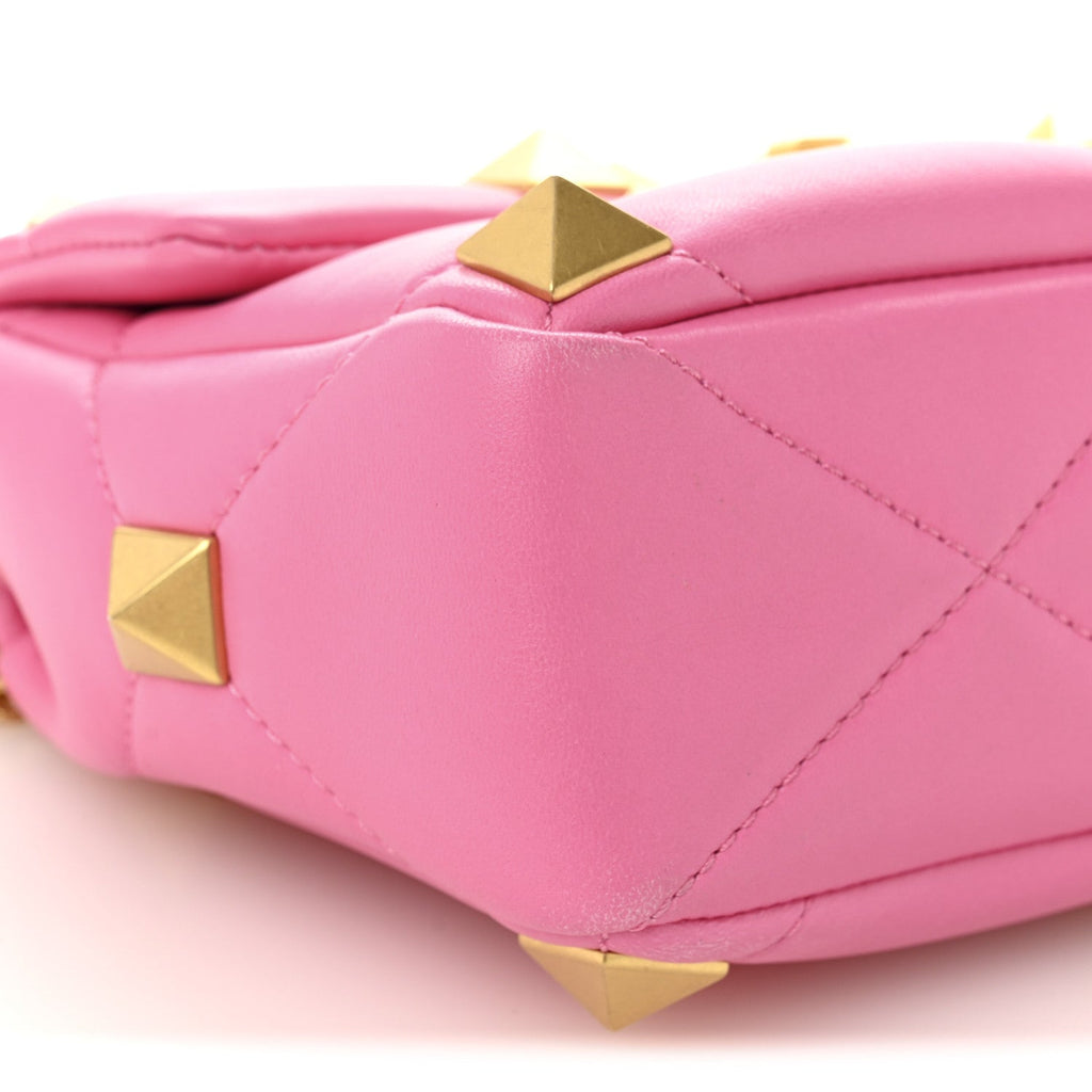 Nappa Medium Roman Stud Shoulder Bag Feminine Pink