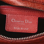Ostrich Medium Lady Dior Red