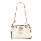 Braided Raffia Calfskin Mini Chanel 25 Handbag White Black
