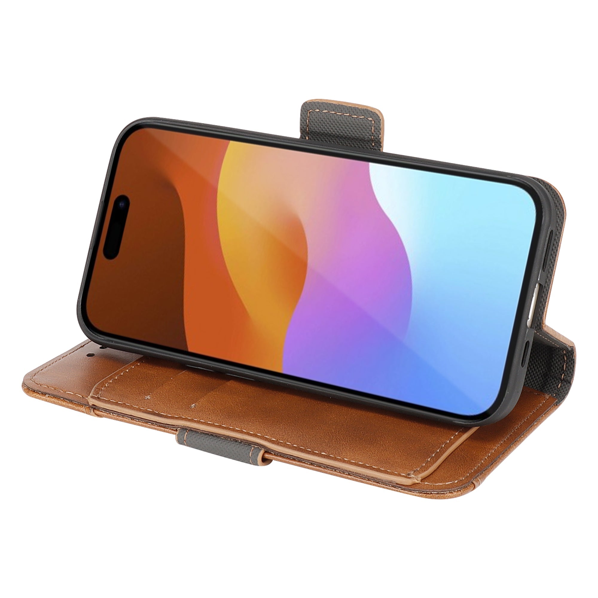 SAHARA - Indy Series Genuine Leather Wallet Case - iPhone 15 Pro - CP00467 CP00468