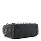 Ultra Matte Calfskin Cannage Mini Lady Dior Black