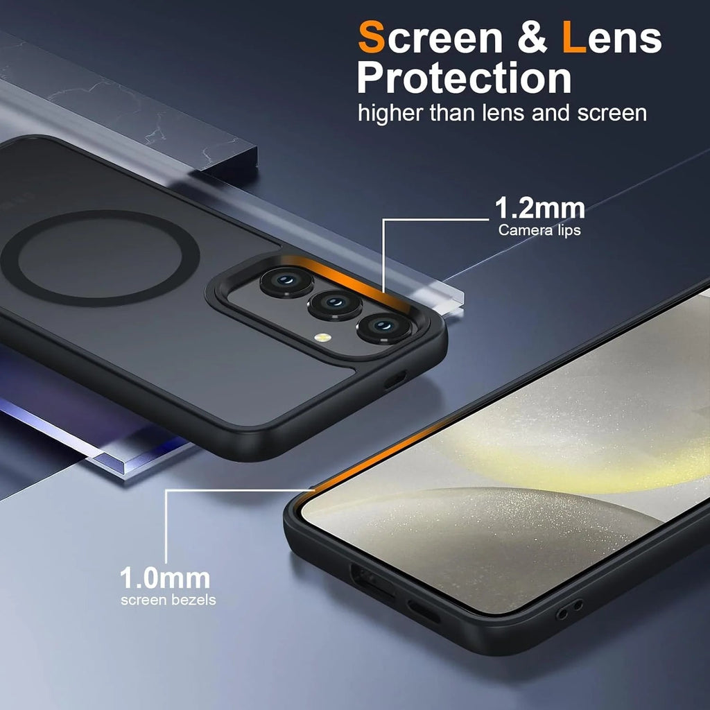 Entronix [Magnetic] Case Compatible with Galaxy S24 - Translucent Frosted Matte