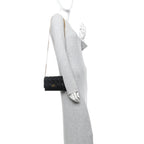 Supple Calfskin Caro Pouch with Chain Black
