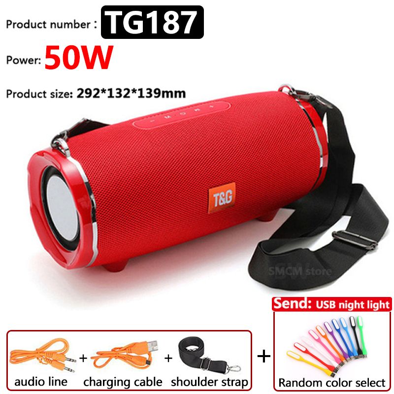 20W High Power TG192 Bluetooth Speaker Waterproof Portable Column For PC Computer Speakers Subwoofer Boom Box Music Center FM TF