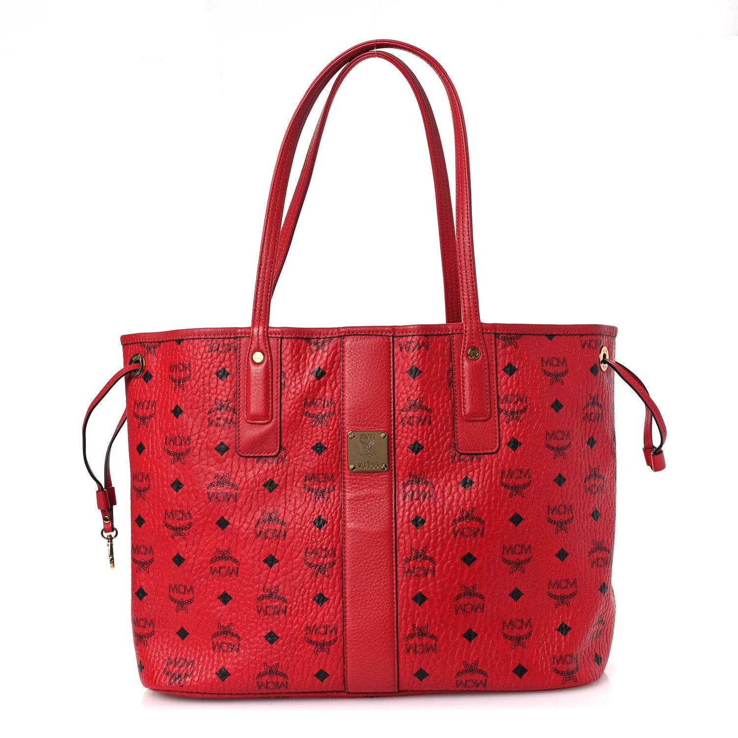 Visetos Medium Liz Reversible Shopper Tote Ruby Red