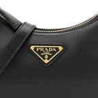 Soft Calfskin Mini Arque Shoulder Bag Black