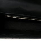 Smooth Calfskin Matelasse Chevron Large Monogram Satchel Black